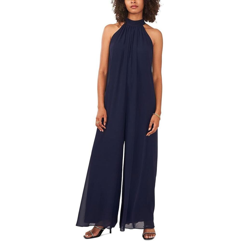 Vince Camuto Women's Tie Neck Wide Leg Jumpsuit Navy, US XS